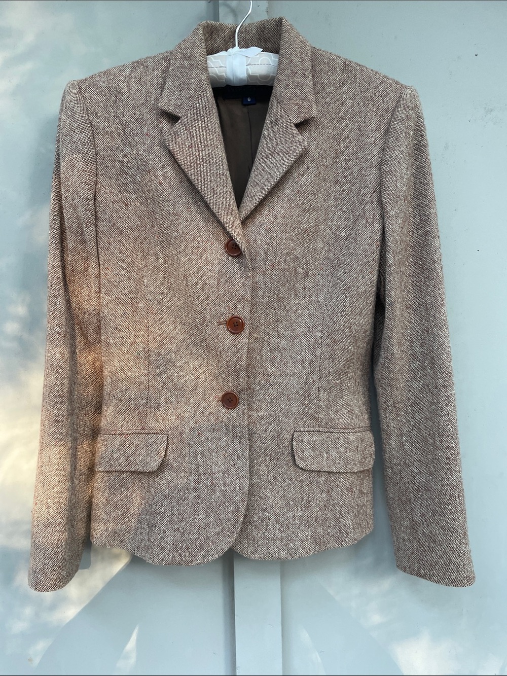 Ralph Lauren Taupe Tweed Women's Blazer. Size 6. Vintage! 1990’s